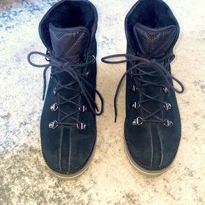 UGG Dry-tech wedge lace up bootie. 100% suede waterproof/rubber sole. Like New